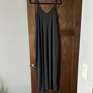 Zenana Outfitters Charcoal Gray Sleeveless Maxi Slip Dress